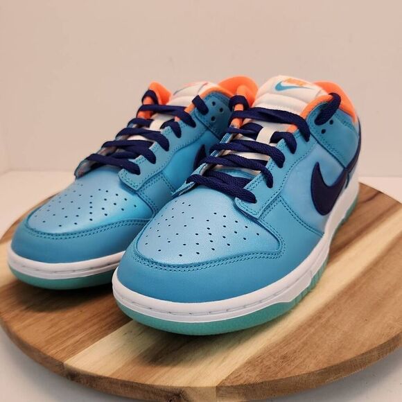Nike Dunk Low SE "Baltic Blue/Deep Royal Blue/Total Orange" Men's Shoe Size 9.5 - Picture 7 of 11
